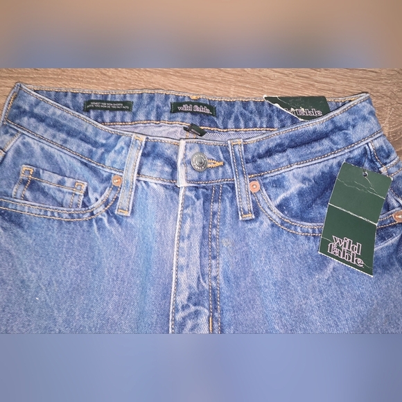 NWT Wild Fable Highest Rise Mom Short Cuffed Denim Jean HAPPY Shorts 0 25R 25 R - Picture 4 of 10